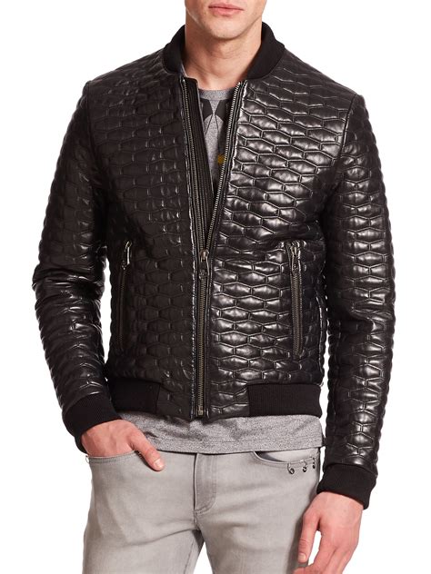 versace халат|Versace black leather jacket.